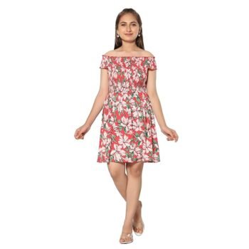 Young dress with red flowers