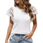 T-shirt with ruffled sleeves